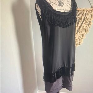 Elegant Black Fringe Dress
